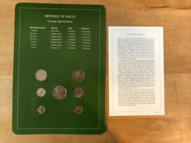 Coin Sets Of  All  Nations   Republic Of Malta  1984-1986 Unc  W/Card 2