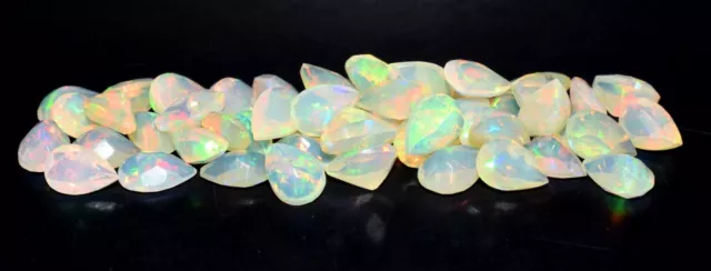 Natural Ethiopian Fire Opal Faceted Pear cut Loose Gemstone, 4x6MM 50Pcs S-1012