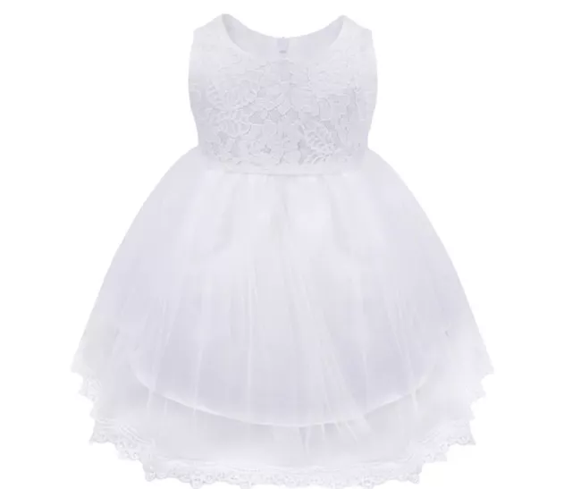 Abito principessa bambina fiore battesimo bianco festa matrimonio vestiti bambini Regno Unito