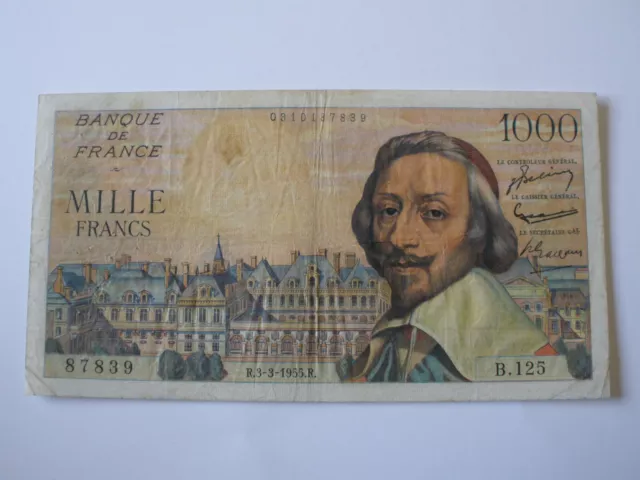 Billet  France 1000 F Richelieu  Fay 42/11