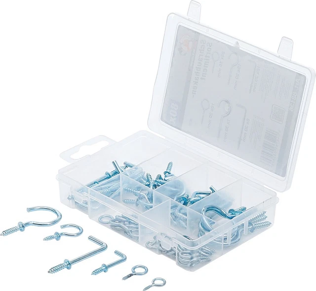 Assortimento ganci a vite fai da te BGS, 80 pezzi