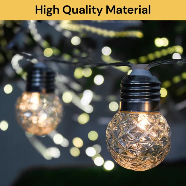 10/20LED Ball Solar Globe String Lights Fairy Outdoor Festoon Party Garden Decor 3