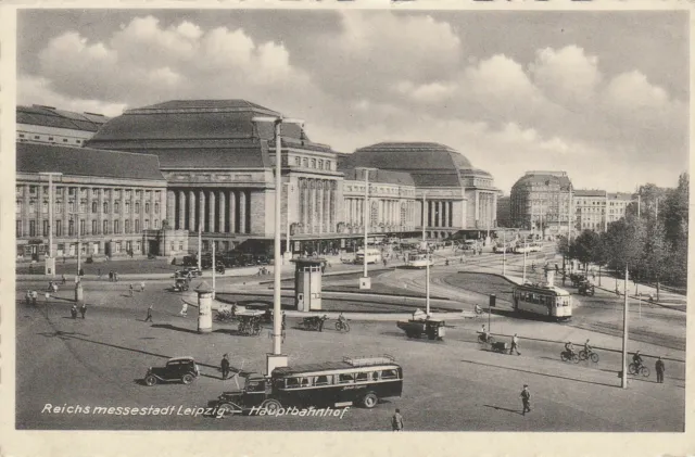 AK Reichsmessestadt Leipzig. Hauptbahnhof