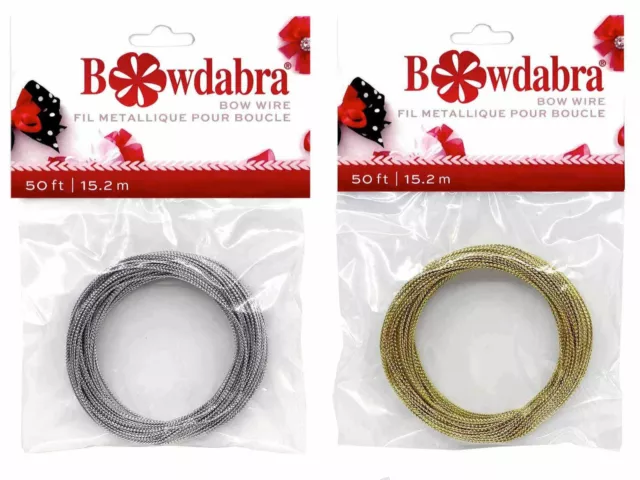 Bowdabra Bow Maker Wire-50ft 15.2 Meters~Gold or Silver~Sameday POST ~UK STOCK