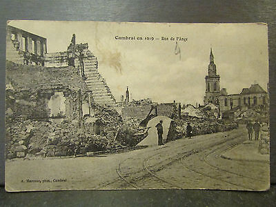 CPA 59 Cambrai in 1919 rue de l' ange ruins