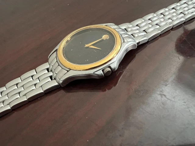 Movado Orologio Svizzero Quadrante Museo Nero Due Toni 81-D1-863 7