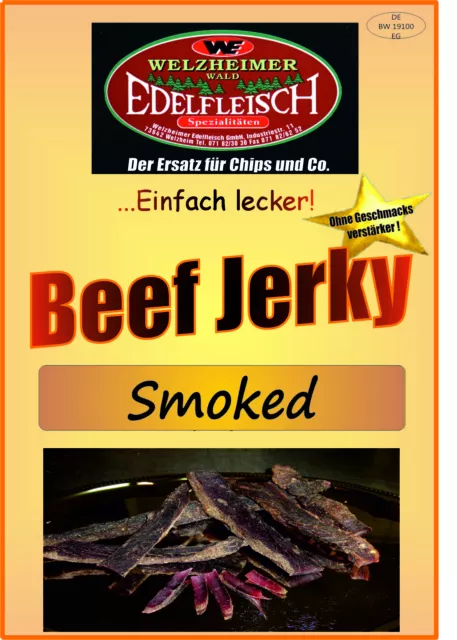 100 Gramm Biltong Beef Jerky Eigene Herstellung Geschnitten Smoked Würzung