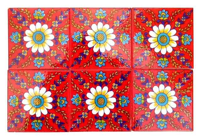Décor Maison Céramique Haut Allume Cigare Mural Salle Carreaux 10.2x10.2cm Set 6