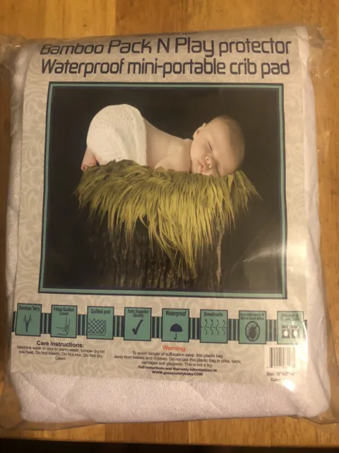 Pack N Play 2pack Portable Mini-crib Mattress Pad Protector, waterproof, bamboo
