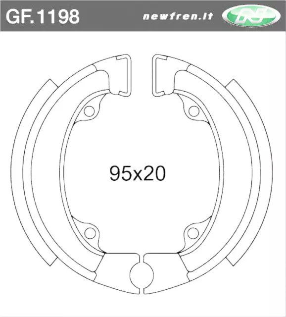 Gf1198 - Coppia Ganasce Freno Posteriori Newfren Honda Nb 50 1985 >Pgo Big Ma...