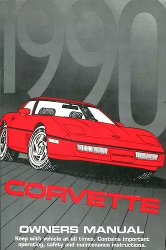 Corvette 1990 Chevrolet Owners Manual Owner's Handbook Guide Book