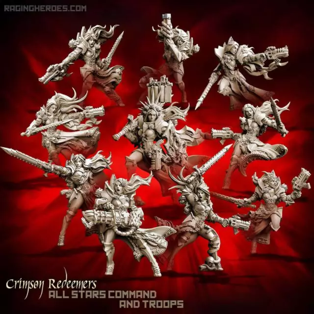 Raging Heroes Sisters of the Orphanage Crimson Redeemers Set of Ten Female 28mm