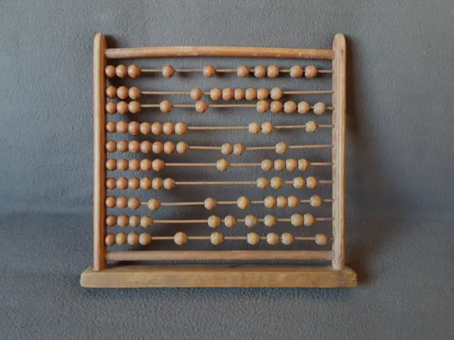 Holzspielzeug Rechenmaschine Antik, Abakus Rechenrahmen Lernspielzeug ca. 1900