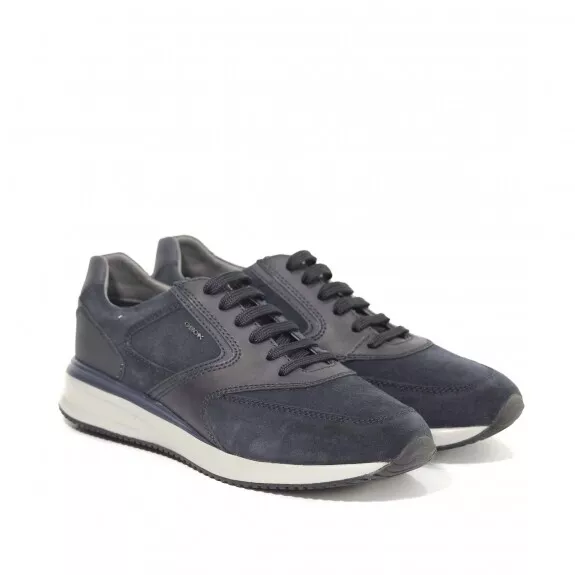 SCARPE SNEAKERS UOMO Geox Dennie U740Ga 022Cl C4002 Pelle Original