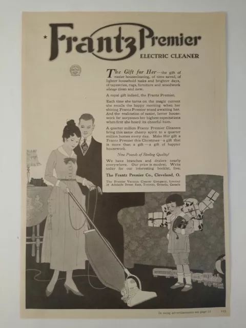 1917 Frantz Premier Vacuum Christmas / Jessie Willcox Smith Art Vintage Print Ad