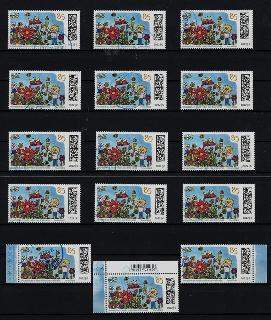 15 x BRD Sondermarken 2022 Kinder malen eine Briefmarke  Mi.3701  Text lesen !!!