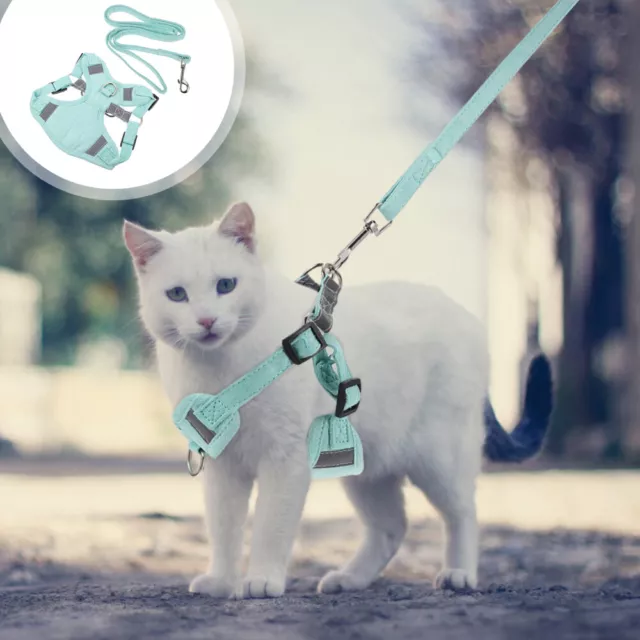 Mini arnés ajustables para cachorro con correa de gato de algodón para mascotas para basura