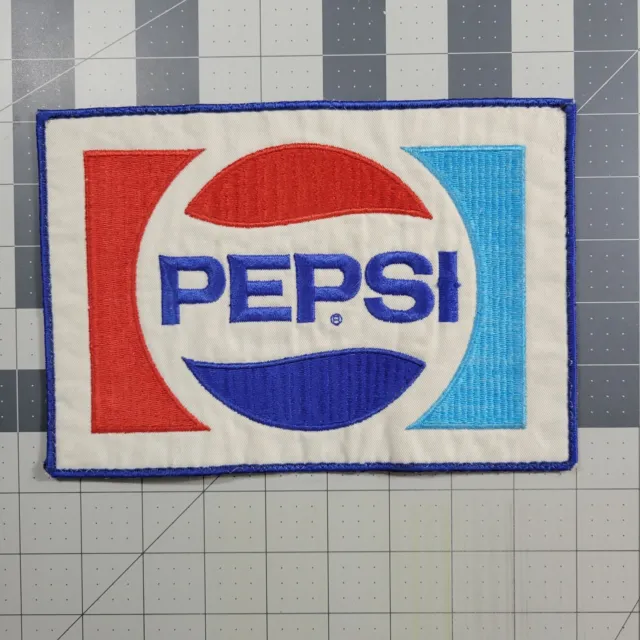 Vintage Pepsi Cola Cloth Patch Embroidered Shirt Uniform Large 8.5" Used