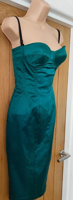 Authentic Dolce Gabbana boned corset dress bustier EU42 UK8 US4 emerald green Authentic Dolce Gabbana boned corset dress bustier EU42 UK8 US4 emerald green