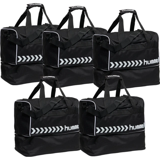 5X Hummel® Sporttasche Schwarz 100% Polyester - Stoff