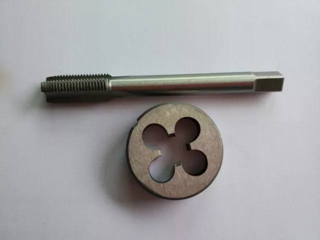 1pc M11 X 1.0mm Left Die and 1pc HSS M11 X 1mm Plug Left Tap Threading Tool