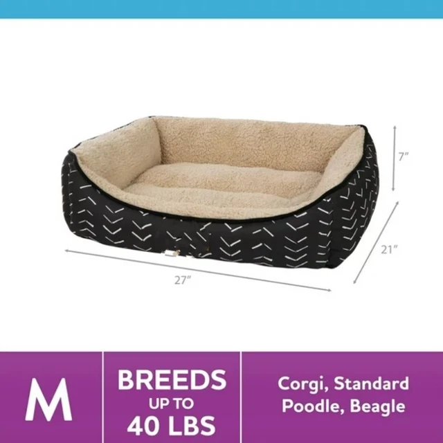 USA NEW Dog Bed Corgi Poodle Luxe Cuddler Mattress Medium 27"x21" Up to 40lbs