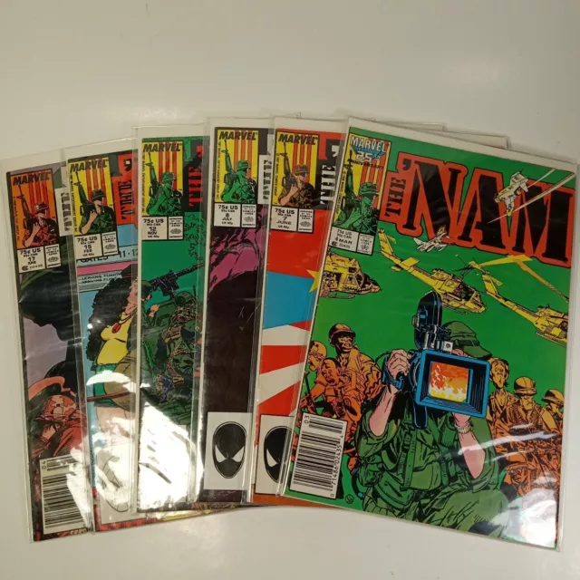 The 'Nam Comics Lot 4, 7, 8, 12, 15, 17 Bagged And Boarded - Marvel Vietnam War