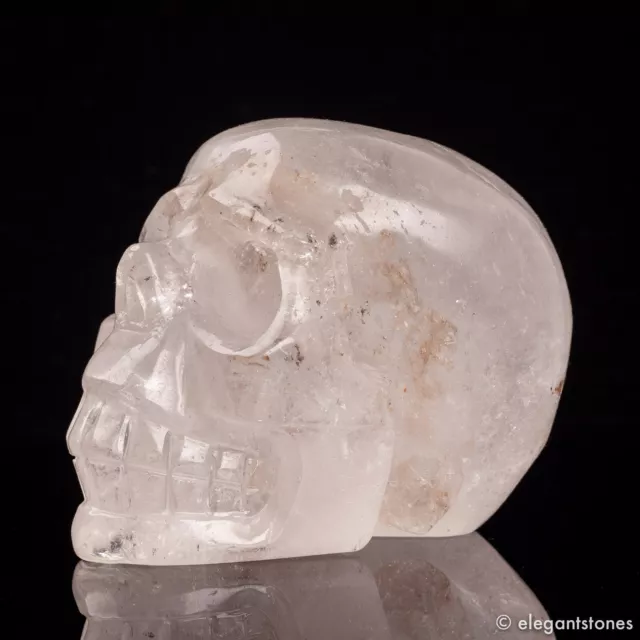 743g Natural Clear Quartz Rock Crystal Skull Hand Carved Healing Chakra Decor