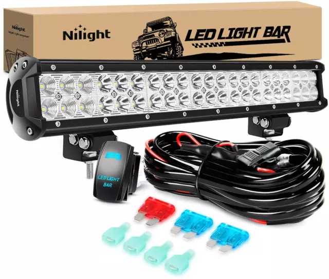 Nilight LED Light Bar 20 Inch 126W Spot Flood Combo Led off Road Lights 12V 5Pin