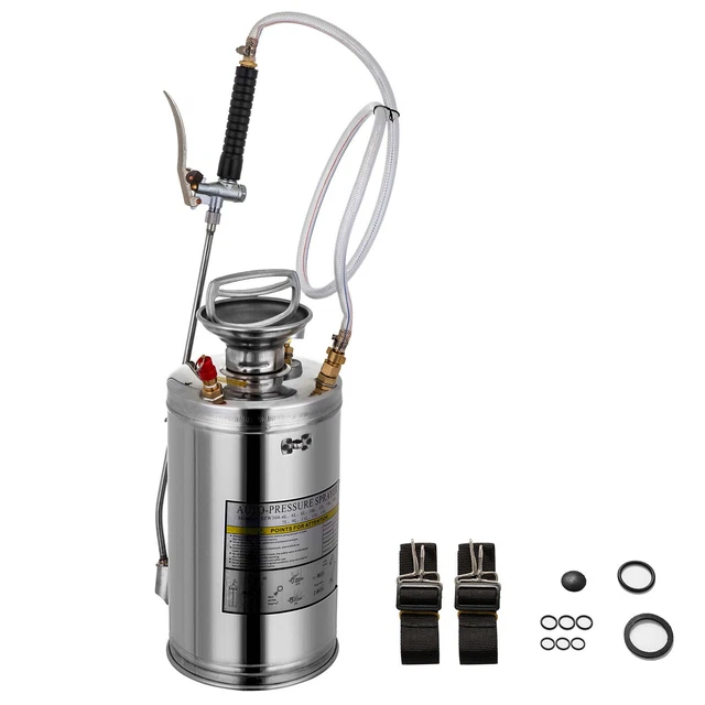 BENTISM Stainless Steel Sprayer 1.5 Gallon Hand-Pump Sprayer