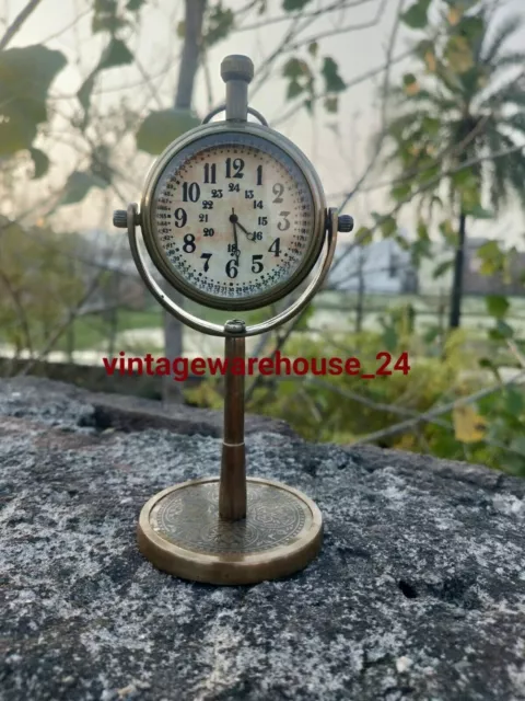 Uhr Messing Tischdeko Schreibtisch Nautisch Antik Vintage Uhr Maritim Top Marine 2