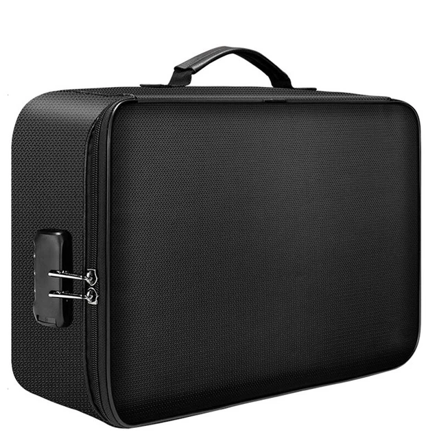 Fireproof Document Storage Lock Bag,Carry Wallet,Multi-Layer Portable8508