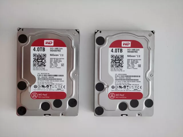 2x Western Digital WD Red HDD 4TB - WD40EFRX - CMR 5400RPM SATAIII 64MB Cache