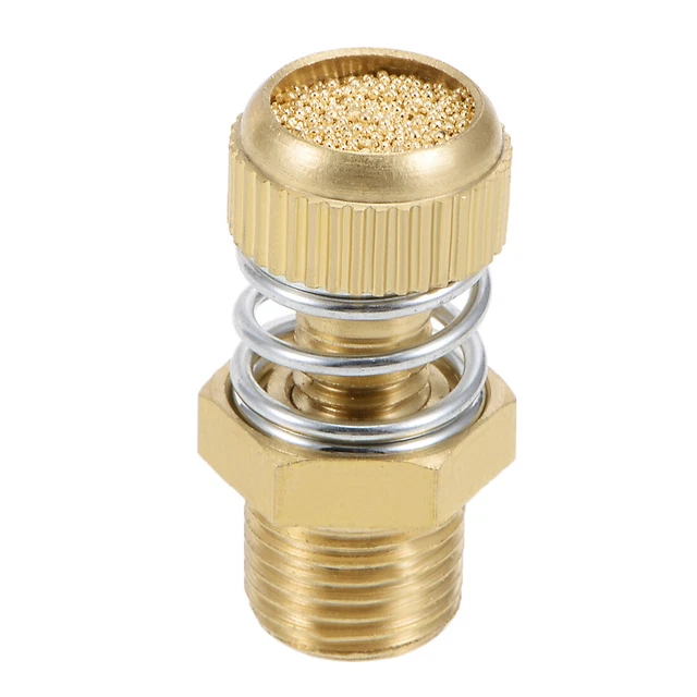 échappement air pneumatique réglable cuivre 1/8 BSPT Or ressort 1pcs
