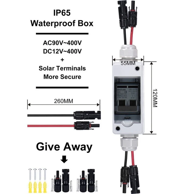 Alto Qualità Disgiuntore 2P Dc 1000V 10A/16A/32A/50A /63A Fotovoltaico