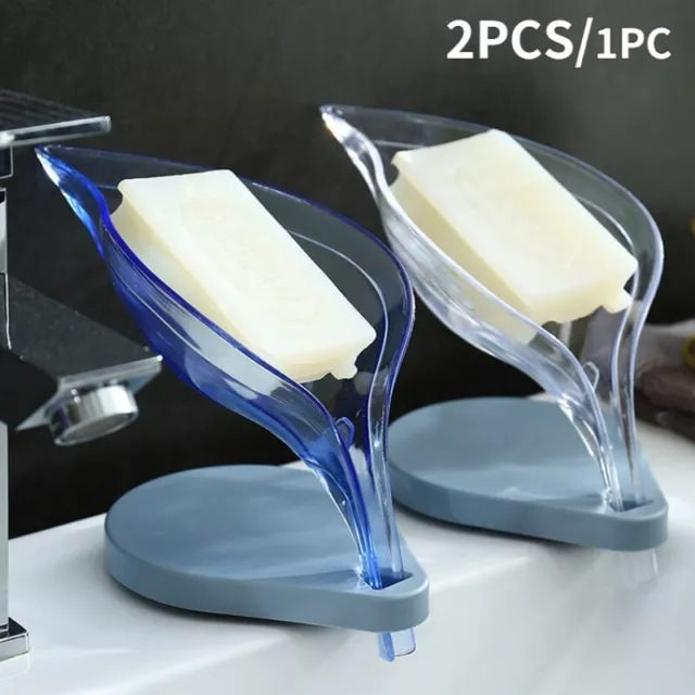 Leaf Shape Soap Box Drain Soap Holder Bathroom Accessories Suction Cup Soap Dish