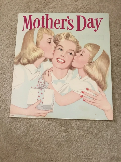 Vintage 1950s Store Display Mothers Day Cardboard 22"x25”