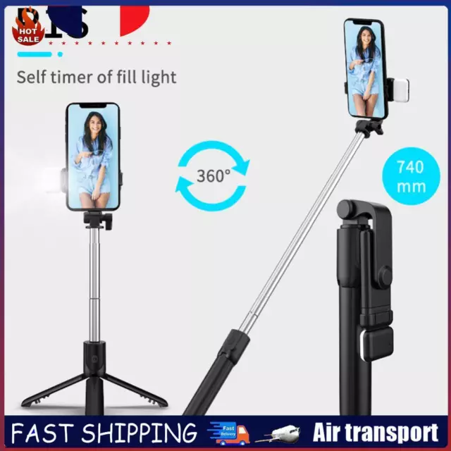 R1 Selfie Stick Tripod Extendable Bluetooth-compatible Monopod with Fill Light (