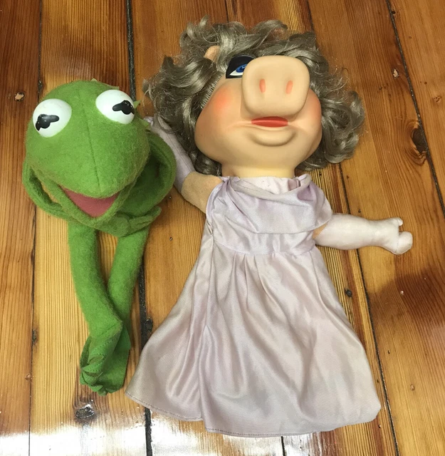 Vintage Kermit the Frog & Miss Piggy Jim Henson Muppet Doll Fisher Price Toy