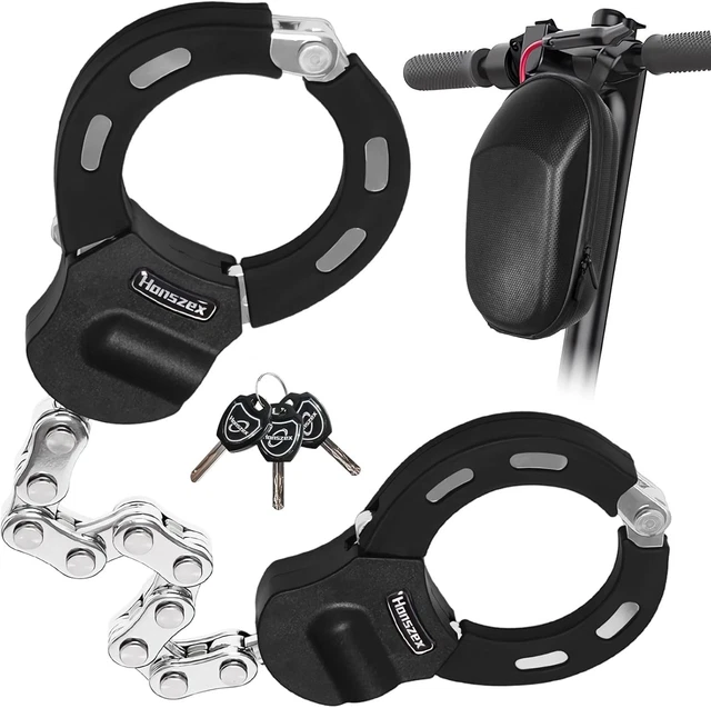 Antivol Trottinette électrique MFUSUL – Cadenas Menottes 90 Cm, Acier Allié, 3 Clés, Housse IPX8, Anti-rayures – Vélo, Poussette