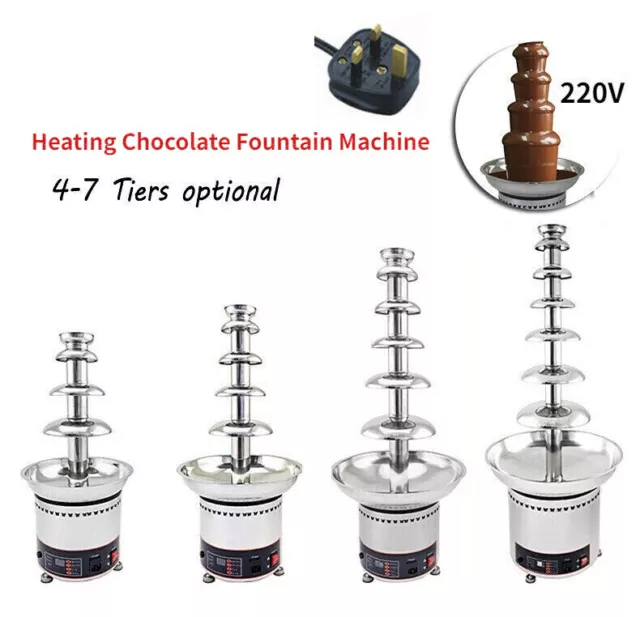 Heating Chocolate Fountain Machine Commercial Stainless Steel 4-7 Tiers Fondue