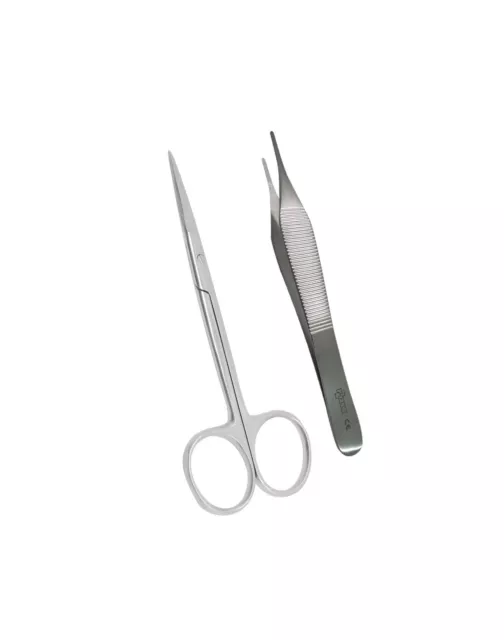 chirurgical Suture enlèvement Adson marron Tissue pinces DISSECTION CISEAUX Set