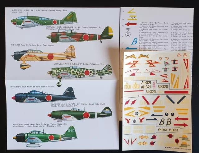 1/72 - ESCI - N° 70 - Japon - Nakajima KI43/44/84 - Zero -Ki.61