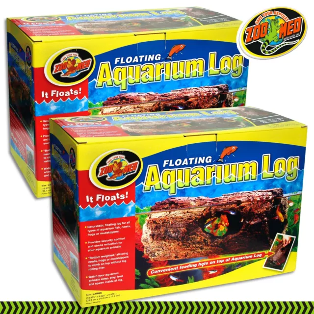 2 X Zoo Med Flottant Aquarium Log Large Schwimmstamm pour Poissons Grenouilles