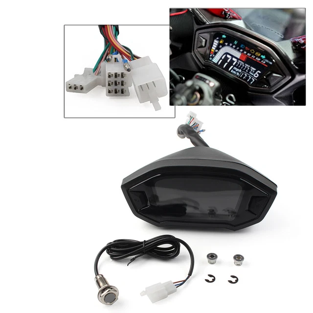 12V Universal Lcd Led Digital Motorcycle Odometer Speedometer Gauge 14000R/min