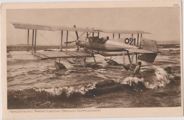 AK Militaria: Französisches Marineflugzeug, beschrb. 19.5.1915