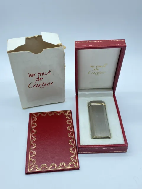 Cartier Accendino Trinity Acier Brossé acciaio e oro Lighter-Briquet France