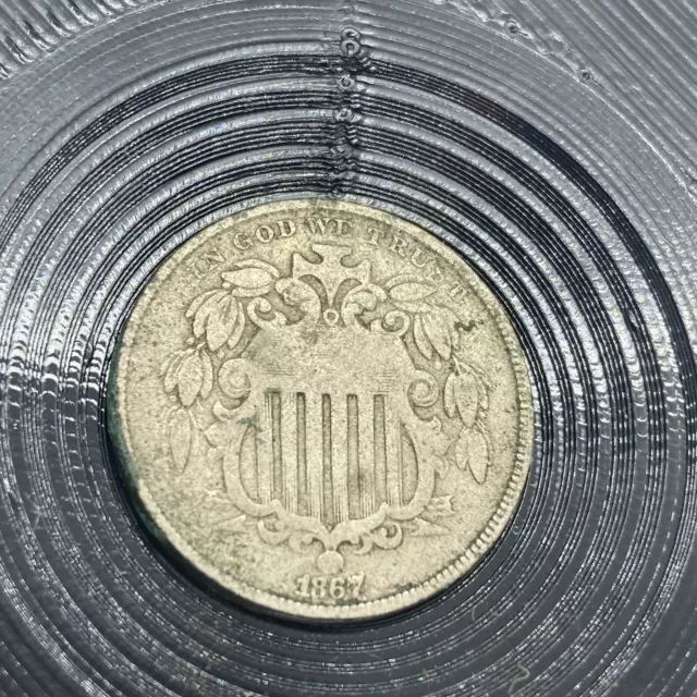 1867 shield nickel no rays 5cent Piece NSA 5