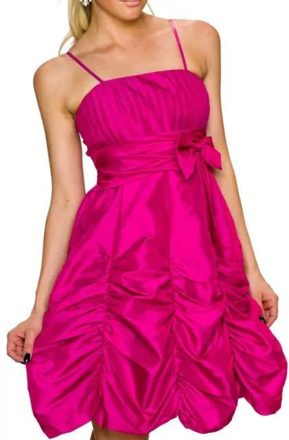 SeXy Miss Damen Cocktail Kleid Satin Glanz Abend Dress S 34 M 36 L 38 pink