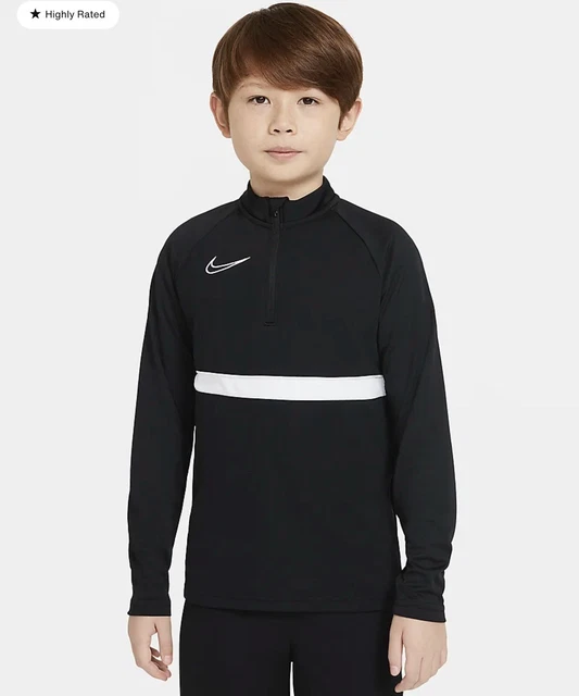 Top Trapano Nike Dri Fit Academy Bambini Anziani Nero Bianco Taglia Media